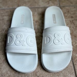 Dolce & Gabbana White Rubber Mens Slides Sandals  43EU US 10